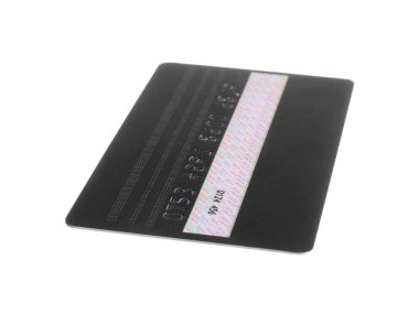 Beyaz arkaplanda koyu renk kredi kartı, arka plan