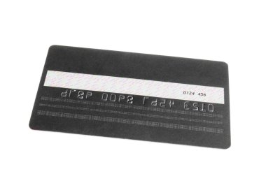 Beyaz arkaplanda koyu renk kredi kartı, arka plan