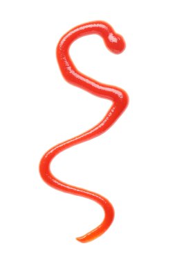 Beyaz arka planda izole edilmiş lezzetli ketçap deseni