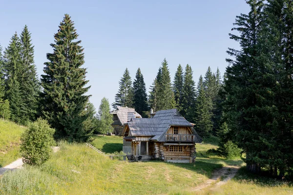 Traditionelles Holzhaus Wald — Stockfoto