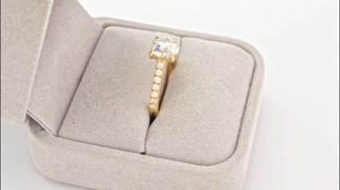 Engagement Side Stone Diamond Ring in Jewelry Box