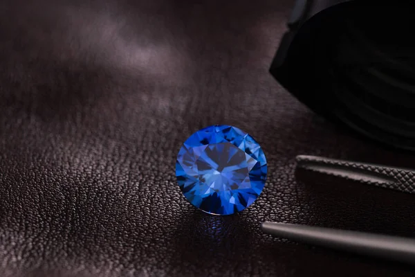 Gema Zafiro Azul Piedra Preciosa — Foto de Stock