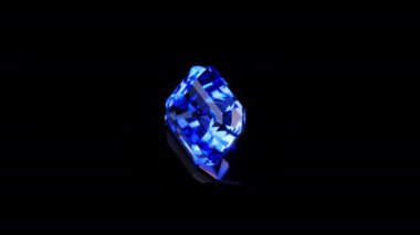 Siyah Arkaplanda Mavi Safir Gemstone