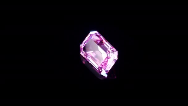 ダークな背景にピンクサファイア宝石 — ストック動画