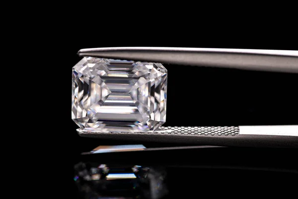 Smaragd Geschliffener Diamant Aus Moorkarat — Stockfoto