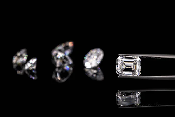 Diamanty Černém Pozadí — Stock fotografie