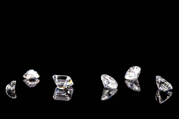 Diamantes Fundo Preto — Fotografia de Stock