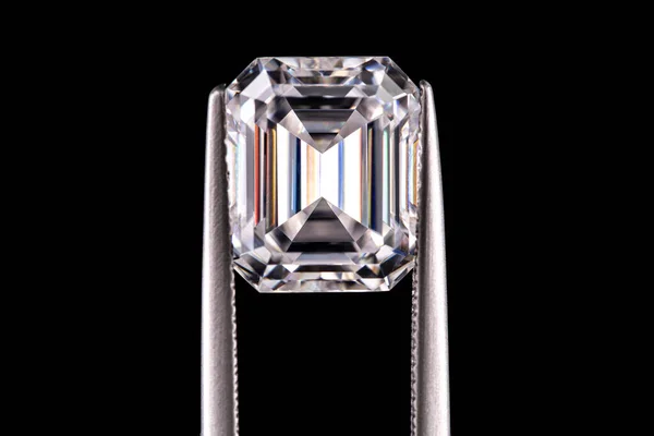 Diamante Taglio Smeraldo Close — Foto Stock