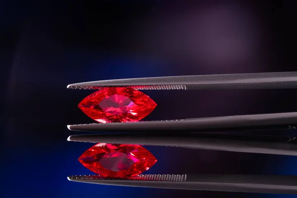 Marquise Cut Red Sapphire Stone — Stockfoto