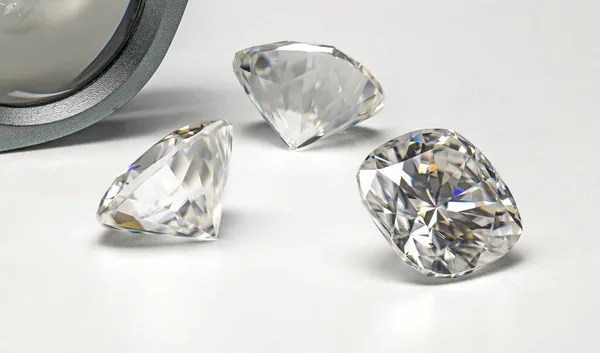Diamants Sur Fond Blanc — Photo