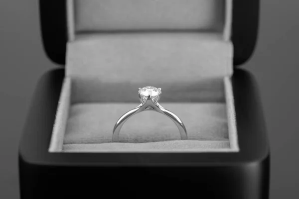 Engagement diamond ring in box