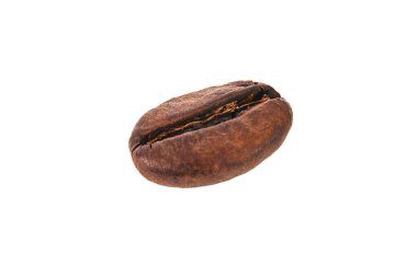 Beyaz arka planda bir kahve çekirdeği gösterilir. Fasulye kahverengidir ve biraz pürüzlü bir dokusu vardır. Sıcak ve rahat kavramı, kahve genellikle rahatlama ve keyif ile ilişkilendirilir.