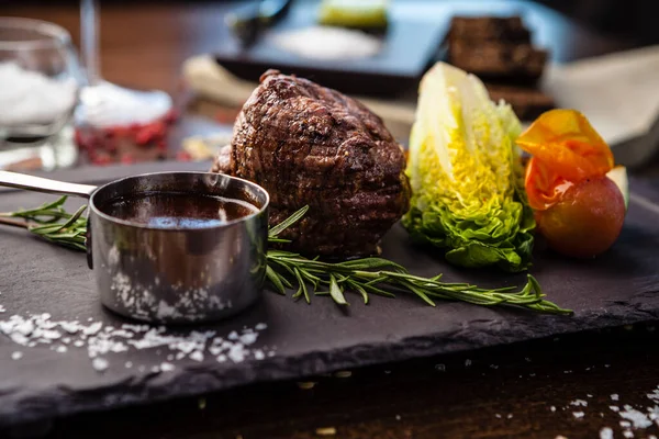 Filete Chateaubriant Angus Negro Solomillo Brasil Delicioso Primer Plano Comida —  Fotos de Stock