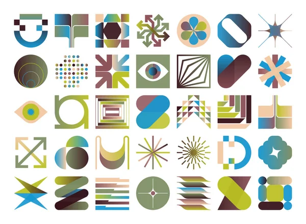 Logo Modernizm Estetyka Wektor Abstrakcyjne Kształty Kolekcja Wykonane Minimalistycznych Form — Wektor stockowy