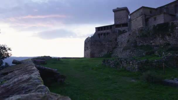 Timelapse Castelo Monterrey Província Verin Ourense Espanha Pôr Sol — Vídeo de Stock