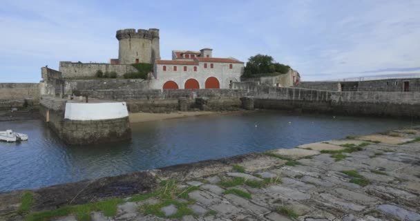 Etablera Skott Socoa Fort Saint Jean Luz Bay Frankrike Atlantkusten — Stockvideo