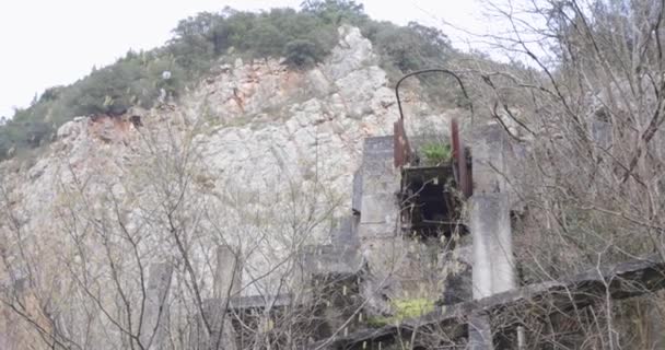 Старий Іржавий Візок Видобутку Вугілля Покинутий Лісі — стокове відео