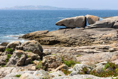Bir kuş büyük bir kaya oluşumunun önündeki bir kayanın üzerine tünemiştir. Sahne sakin ve huzurlu. Bölgede yaşayan tek canlı kuş.