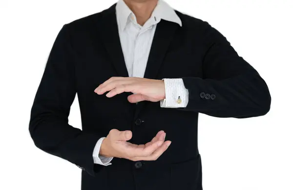 Geschäftsmann Mit Handschlag Isoliert Auf Weißem Grund — Stockfoto