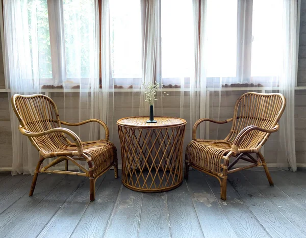 Wooden Chair Window Warm Quiet Room — Stock Photo, Image