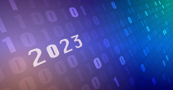 Digital Number Happy New Year 2023 - Stok Vektor