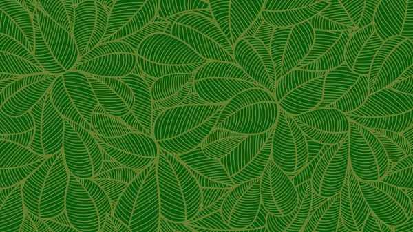 緑の葉のパターン背景 — ストックベクタ