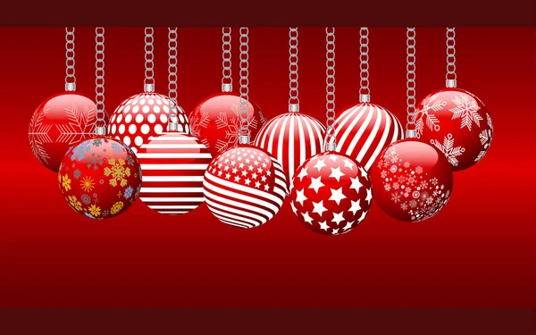 Різдвяні Кульки Червоному — стоковий вектор