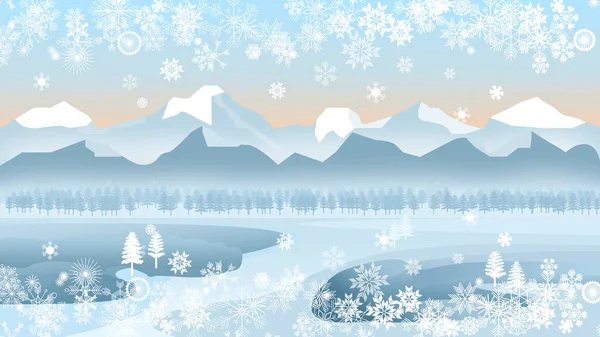 高山冬季景观 — 图库矢量图片