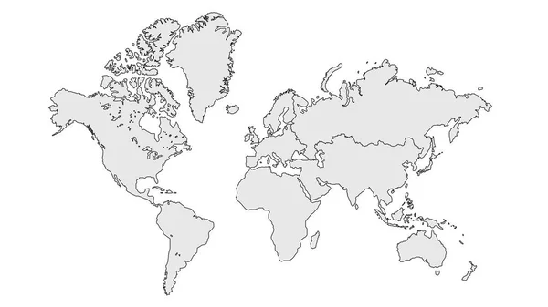 Izolovat Mapu Země Bílém — Stockový vektor