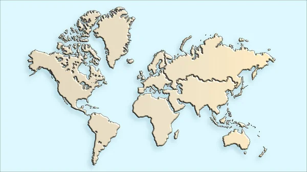 Mappa Della Terra Isolata Bianco — Vettoriale Stock