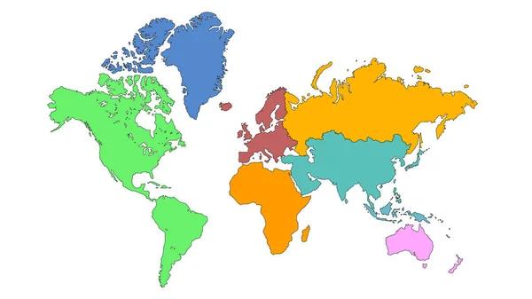 Карта Земли Изолирована Белом — стоковый вектор