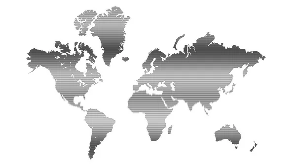 Mapa Terra Isolado Branco — Vetor de Stock