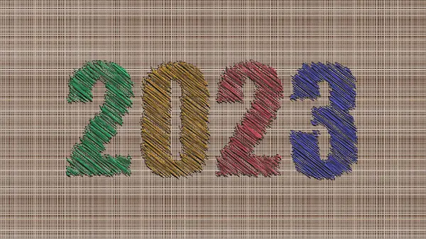 Gelukkig Nieuwjaar 2023 Stof Textuur — Stockvector