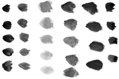 Suluboya koleksiyonu. yumuşak pastel pembe fırça bir suluboya okşar, kağıt üzerindeki gerçek sulu boyalardan yapılır