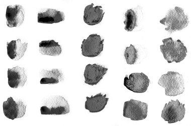 Suluboya koleksiyonu. yumuşak pastel pembe fırça bir suluboya okşar, kağıt üzerindeki gerçek sulu boyalardan yapılır