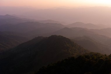 Mountian range landscape look from view point of Pui Ko Mountain in Tak province, Thailand