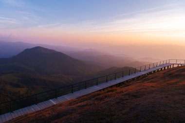 Mountian range landscape look from view point of Pui Ko Mountain in Tak province, Thailand