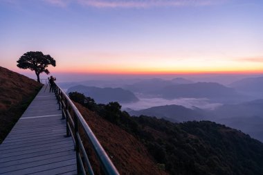 Mountian range landscape look from view point of Pui Ko Mountain in Tak province, Thailand