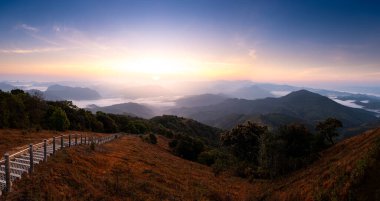 Mountian range landscape look from view point of Pui Ko Mountain in Tak province, Thailand