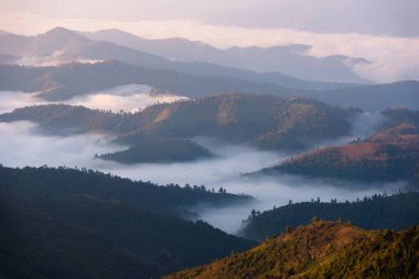 Mountian range landscape look from view point of Pui Ko Mountain in Tak province, Thailand
