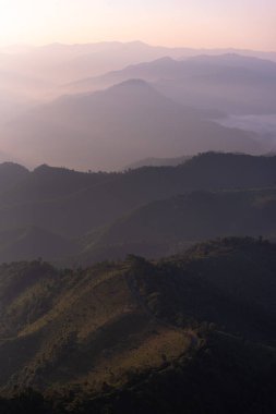 Mountian range landscape look from view point of Pui Ko Mountain in Tak province, Thailand