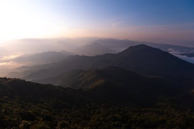 Mountian range landscape look from view point of Pui Ko Mountain in Tak province, Thailand