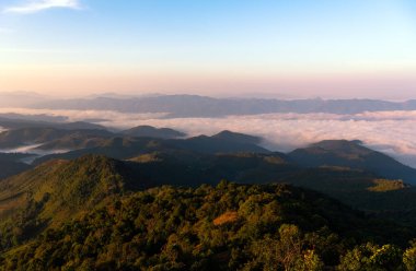 Mountian range landscape look from view point of Pui Ko Mountain in Tak province, Thailand