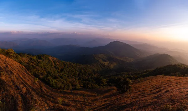 Mountian range landscape look from view point of Pui Ko Mountain in Tak province, Thailand