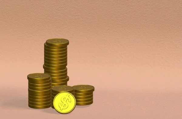Золоті Монети Фоні Концепцією Прибутку — стокове фото