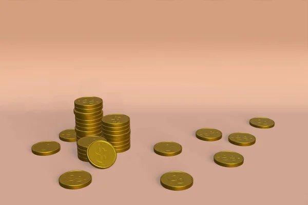 Monedas Oro Fondo Con Concepto Ganancia — Foto de Stock