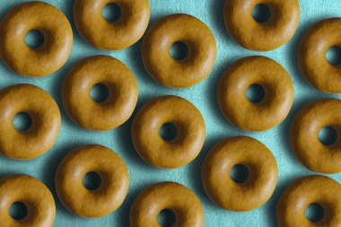 3 boyutlu pembe çörek beyaz BG 'de izole edildi