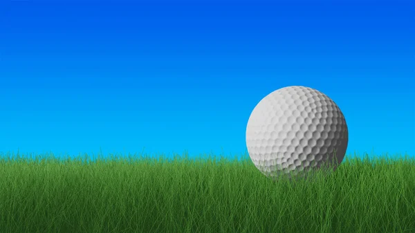 Balle Golf Sur Pelouse Verte — Photo