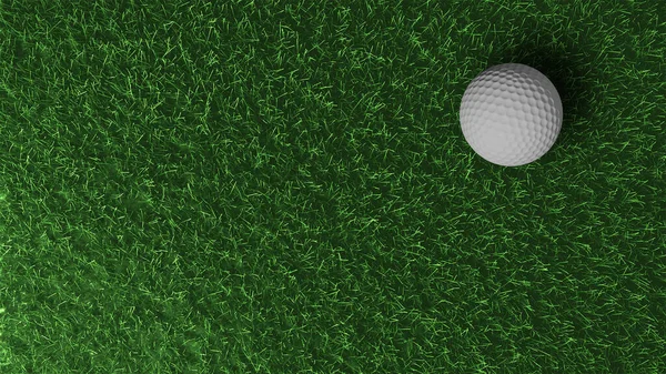 Yeşil Çimlerin Üzerinde Boyutlu Golf Topu — Stok fotoğraf