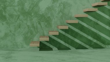 Duvarında ve zemininde yaprak gölgesi olan boş bir teras.